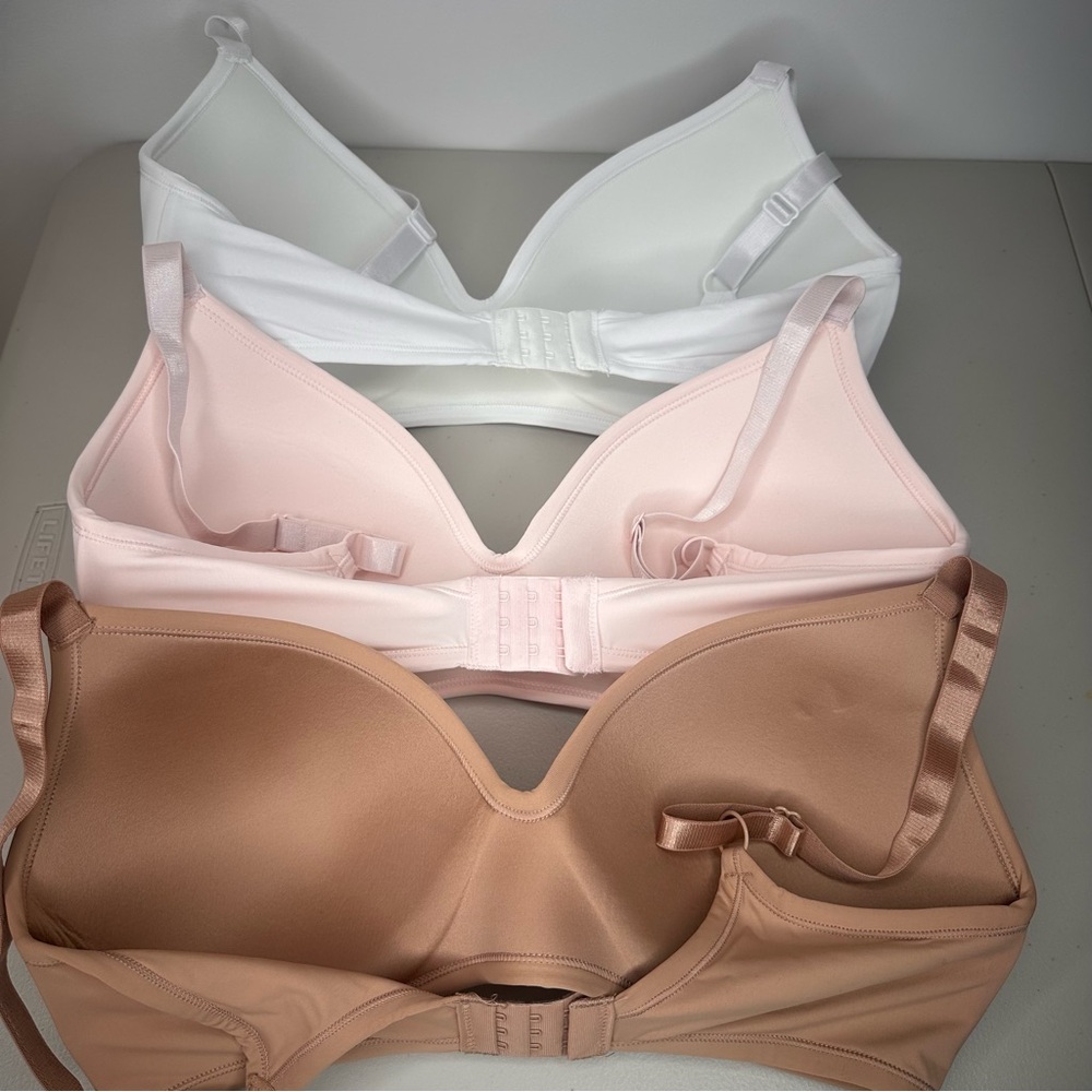 Rene Rofe Women’s Seamless Support Comfort Bra Set 38D - Pink, White, Tan NWOT - Picture 2 of 8